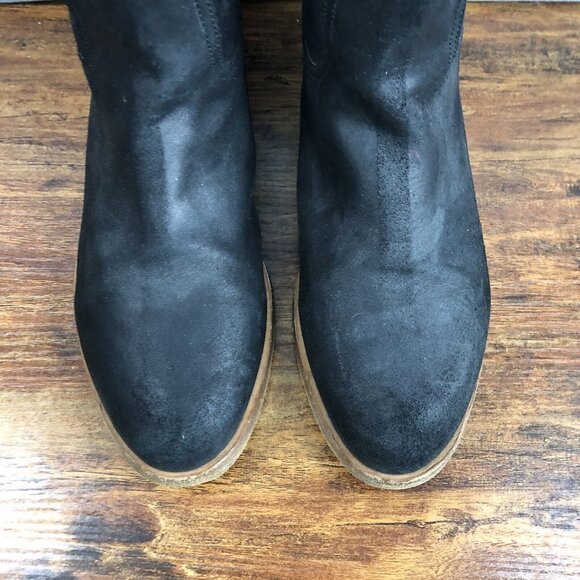 Rag & Bone Holly Womens Size 37 US 7 Black Waxy Suede Ankle Boots Italy Boho - Picture 2 of 10